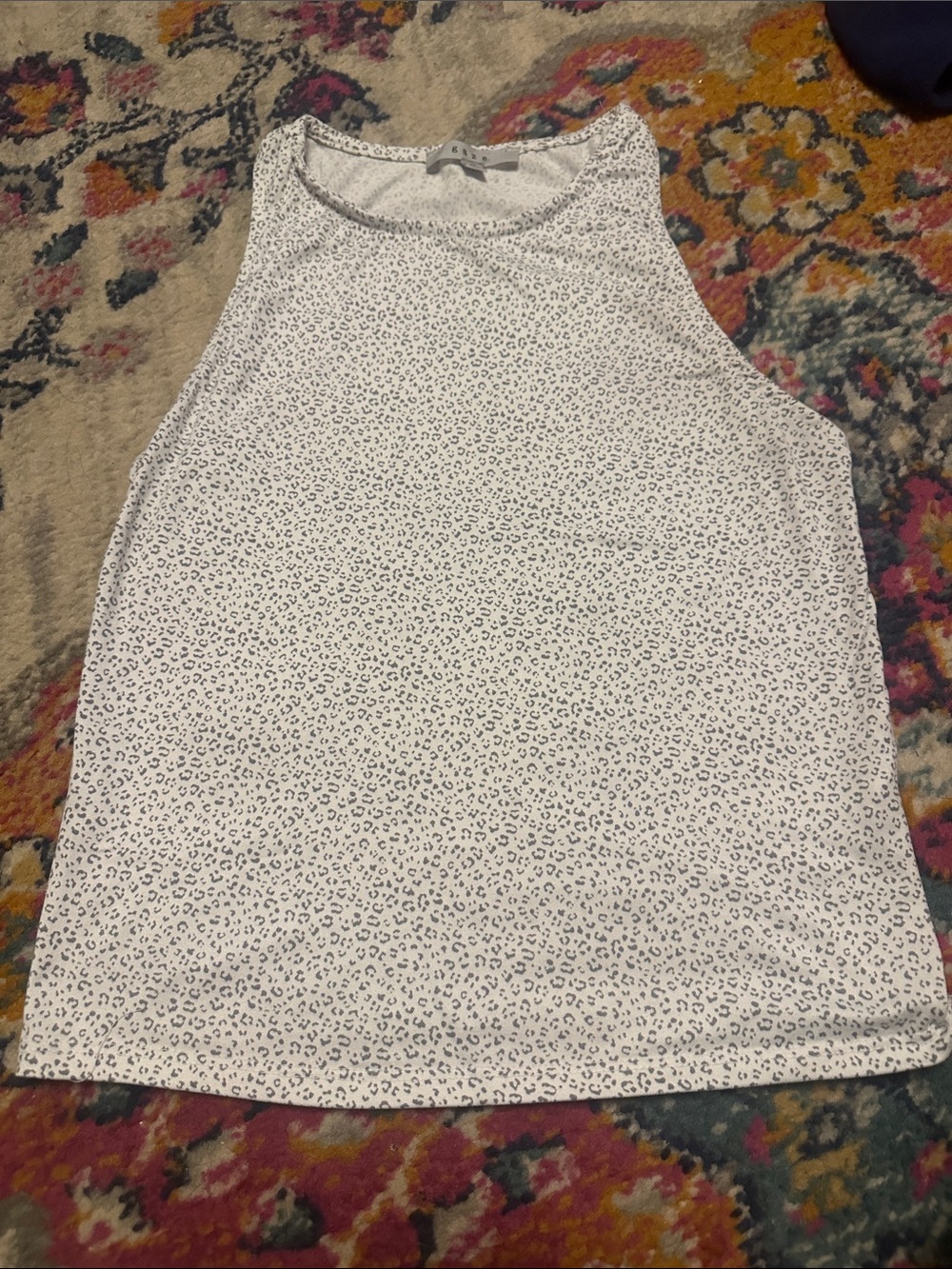 Gaze Sleeveless White Leopard-Print Tank Top